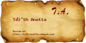 Tóth Anetta névjegykártya